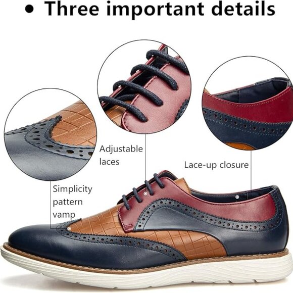 NEW! Men\'s Oxford Shoes, Dress Shoes Lace-up Wingtip Brogue Shoe main image 4